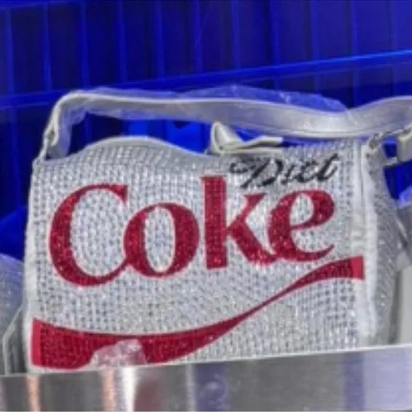 Diet Coke Crystal-Embellished Silver Mini Handbag - Picture 3 of 6